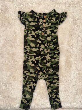 Posh Peanut Green and Olive Camo Romper